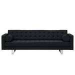 Sofa Chelsea (3-Sitzer) Webstoff Stoff Ramira: Anthrazit - Kufen