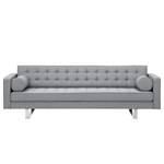 Sofa Chelsea (3-Sitzer) Webstoff Stoff Ramira: Silber - Kufen