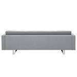 Sofa Chelsea (3-Sitzer) Webstoff Stoff Ramira: Silber - Kufen