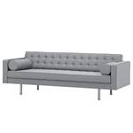 Sofa Chelsea (3-Sitzer) Webstoff Stoff Ramira: Silber - Zylinder