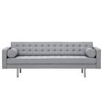 Sofa Chelsea (3-Sitzer) Webstoff Stoff Ramira: Silber - Zylinder