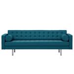 Sofa Chelsea (3-Sitzer) Webstoff Stoff Ramira: Türkis - Zylinder