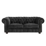 Sofa Clark (2-Sitzer) Samtstoff Schwarz