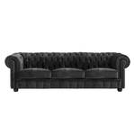 Sofa Clark (3-Sitzer) Samtstoff Schwarz