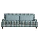 Sofa Cortez (3-Sitzer) Microfaser - Blau kariert - Blau