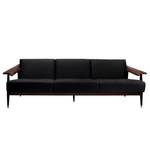 Sofa Dowel (3-Sitzer) Flachgewebe Stoff Asa: Schwarz