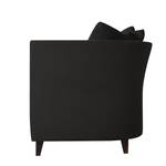 Sofa Draper (3-Sitzer) Webstoff Stoff Akenia: Schwarz