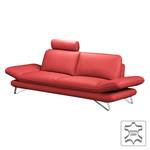 Sofa Enzo (2,5-Sitzer) Echtleder Kaminrot - Kopfstütze verstellbar