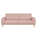 Sofa Eva I (3-Sitzer) Webstoff Mauve - Beige - Eiche