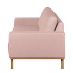 Sofa Eva I (3-Sitzer) Webstoff Mauve - Beige - Eiche