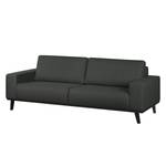 Sofa Eva I (3-Sitzer) Webstoff Anthrazit - Braun - Eiche