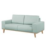 Sofa Eva III (2-Sitzer) Webstoff Mint - Beige - Eiche