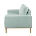 Sofa Eva III (2-Sitzer) Webstoff Mint - Beige - Eiche