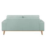 Sofa Eva III (2-Sitzer) Webstoff Mint - Beige - Eiche