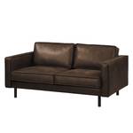 Canapé 2 places FORT DODGE Aspect cuir vieilli - Microfibre Yaka: Marron - Sans fonction couchage