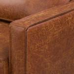 Fauteuil XL FORT DODGE Aspect cuir vieilli - Microfibre Yaka: Cognac