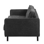 Canapé 2 places FORT DODGE Aspect cuir vieilli - Microfibre Yaka: Noir - Sans fonction couchage