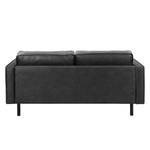 2-Sitzer Sofa FORT DODGE Antiklederlook - Microfaser Yaka: Schwarz - Ohne Schlaffunktion