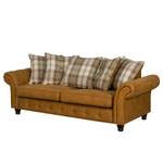 Sofa Goldwin (3-Sitzer) Antiklederlook / Webstoff - Hellbraun