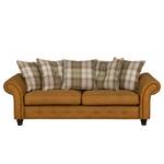 Sofa Goldwin (3-Sitzer) Antiklederlook / Webstoff - Hellbraun