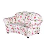 Sofa Henry 2-Sitzer - Webstoff Blumenmuster - Creme / Rot