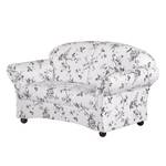 Canapé Henry I (2 places) Tissu - Motif floral - Blanc / Noir