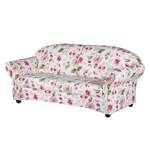 Sofa Henry (3-Sitzer) Webstoff Creme/Rot - Blumenmuster