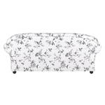 Canapé Henry (3 places) Tissu blanc / Noir - Motif floral