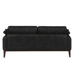 2-Sitzer Sofa HORLEY Echtleder Cerys: Schwarz