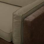 Sofa Kofi (3-Sitzer) Antiklederlook / Webstoff - Braun / Taupe