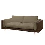 Sofa Kofi (3-Sitzer) Antiklederlook / Webstoff - Braun / Taupe