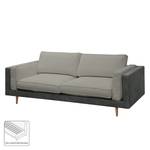 Sofa Kofi (3-Sitzer) Antiklederlook / Webstoff - Dunkelgrau / Hellgrau