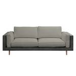 Sofa Kofi (3-Sitzer) Antiklederlook / Webstoff - Dunkelgrau / Hellgrau