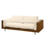 Sofa Kofi (3-Sitzer) Antiklederlook / Webstoff - Nougat / Creme