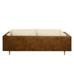 Sofa Kofi (3-Sitzer) Antiklederlook / Webstoff - Nougat / Creme