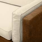 Sofa Kofi (3-Sitzer) Antiklederlook / Webstoff - Nougat / Creme