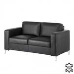 Sofa Lampone (2-Sitzer) Echtleder Schwarz - Schwarz