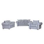 Sofa Colmar (2-Sitzer) Webstoff Blau gestreift - Blau