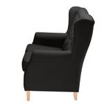 Bankstellen Luro 2-, 1- & 1-zits (2-zitsbank, fauteuil, fauteuil) - structuurstof - Geweven stof Inas: Antracietkleurig