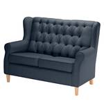 Bankstellen Luro 2- & 1-zits (2-zitsbank, fauteuil) - structuurstof - Geweven stof Inas: Donkerblauw