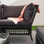 Set lounge angolare da giardino Nuoro 3 pezzi - Rattan/Metallo - Color antracite