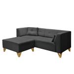 Sofa Ongar I (2-Sitzer) Webstoff Anthrazit - Mit Hocker