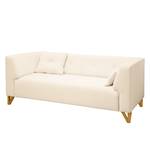 Sofa Ongar II (2-Sitzer) Webstoff Creme - Mit Hocker