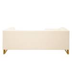 Sofa Ongar II (2-Sitzer) Webstoff Creme - Mit Hocker