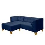 Sofa Ongar II (2-Sitzer) Webstoff Marineblau - Mit Hocker