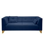 Sofa Ongar II (2-Sitzer) Webstoff Marineblau - Mit Hocker