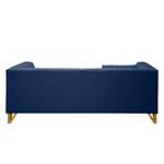 Sofa Ongar II (2-Sitzer) Webstoff Marineblau - Mit Hocker