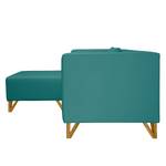 Sofa Ongar II (2-Sitzer) Webstoff Petrol - Mit Hocker