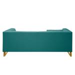 Sofa Ongar II (2-Sitzer) Webstoff Petrol - Mit Hocker