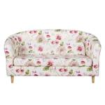 Sofa Philipp (2-Sitzer) Webstoff geblümt Beige / Rosa